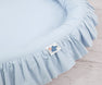 Hanging canopy + nest with flounce + pillows blue set