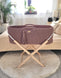Mauve BOHO Handmade Moses Basket with Stand - Stylish & Practical Newborn Sleep Solution