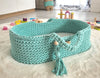Moses Basket BOHO Cotton – Doll Carrier – Mint