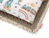 Double-Sided Minky Blanket and Pillow Set – Turquoise Train