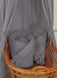 Muslin Baby Nest with Stiffening and Bow – Anthracite