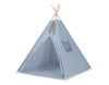 Tipi tent voor kinderen speelmat decoratieve veren pastelblauw set