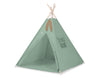 Tipi tent voor kinderen speelmat decoratieve veren pastelgroen set
