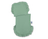 Wicker doll pushchair grey with pastel green bedding and soft padding