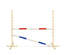 Jumping Obstacle for Hobby Horse 160 cm, H-120 cm, with Two Bars – Red and Blue