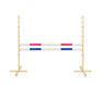 Jumping Obstacle for Hobby Horse 160 cm, H-120 cm, with Two Bars – Pink and Blue