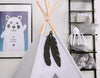 Tipi tent hangend decoratief groot vilt veren 2 stuks antraciet