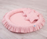 Hanging canopy + nest with flounce + pillows pastel pink set