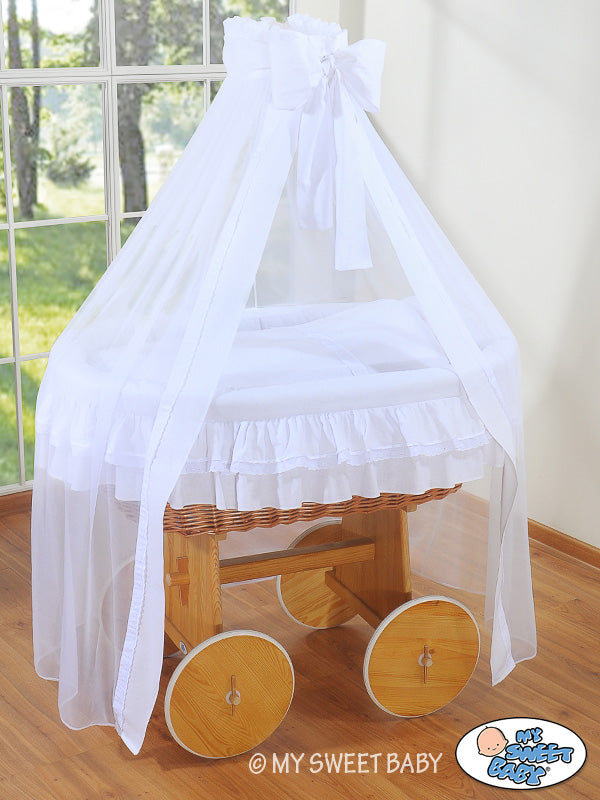 Moses Baskets Wicker Cribs with Drape Deluxe
