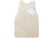 Babyslaapzak – Hangend hartjesmotief | Beige met witte stippen