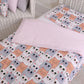 2-Piece Baby Bedding Set–Gray-Pink Cats Design(100x135 cm)