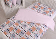 2-Piece Baby Bedding Set–Gray-Pink Cats Design(100x135 cm)