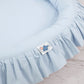 Hanging canopy + nest with flounce + pillows blue set