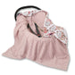 Big Double-Sided Car Seat Blanket for Babies – Flower Dream Catchers/Pastel Pink