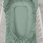 Baby Nest Premium Cocoon for Infants with a Ruffle MY SWEET BABY – Pastel Green