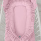 Baby Nest Premium Cocoon for Infants with a Ruffle MY SWEET BABY – Pink