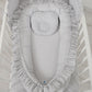 Baby Nest Premium Cocoon for Infants with a Ruffle MY SWEET BABY – Grey