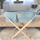 Misty Blue BOHO Handmade Moses Basket with Stand - Stylish & Practical Newborn Sleep Solution