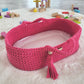 Moses Basket BOHO Cotton – Doll Carrier – Fuchsia