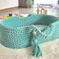 Moses Basket BOHO Cotton – Doll Carrier – Mint