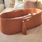 Moses Basket BOHO Handmade Cotton with Mattress – Terracotta