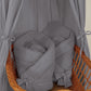 Muslin Baby Nest with Stiffening and Bow – Anthracite