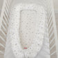 Baby Nest Double-Sided Premium Cocoon for Infants BOBONO – Mini Gray Stars