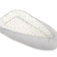 Baby Nest Double-Sided Premium Cocoon for Infants BOBONO – Mini Gray Stars/Grey