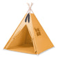 Tipi tent voor kinderen speelmat decoratieve veren honinggeel set