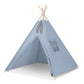 Tipi tent voor kinderen decoratieve veren pastelblauw set