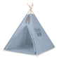 Tipi tent voor kinderen speelmat decoratieve veren pastelblauw set