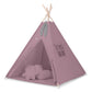 Tipi tent voor kinderen speelmat kussens decoratieve veren pastel violet set