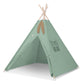 Tipi tent voor kinderen decoratieve veren pastelgroen set