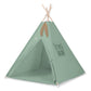 Tipi tent voor kinderen speelmat decoratieve veren pastelgroen set