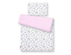 Baby Cotton Bedding Set 2-Pcs 120x90 cm – Clouds Gray/Pink
