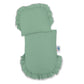 Wicker doll pushchair grey with pastel green bedding and soft padding