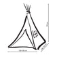 Tipi tent voor kinderen decoratieve veren honinggeel set