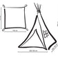 Tipi tent voor kinderen speelmat decoratieve veren honinggeel set